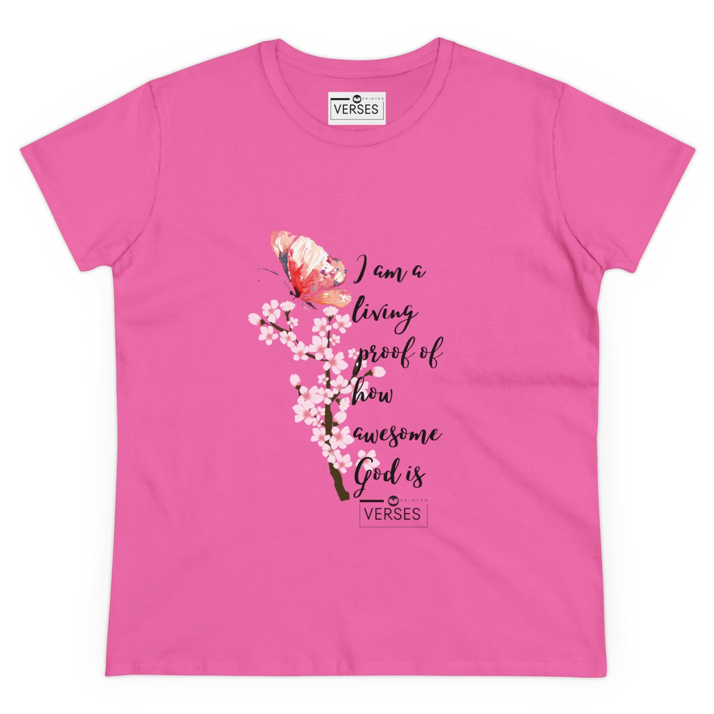 I AM A LIVING PROOF HOW AWESOME GOD IS - LADIES COTTON TEE