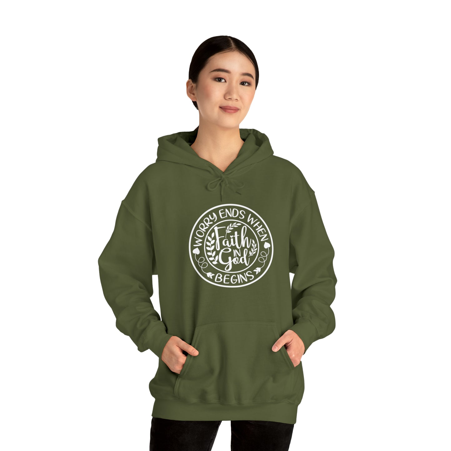 WORRY ENDS WITH FAITH IN GOD - FAITH HOODIE