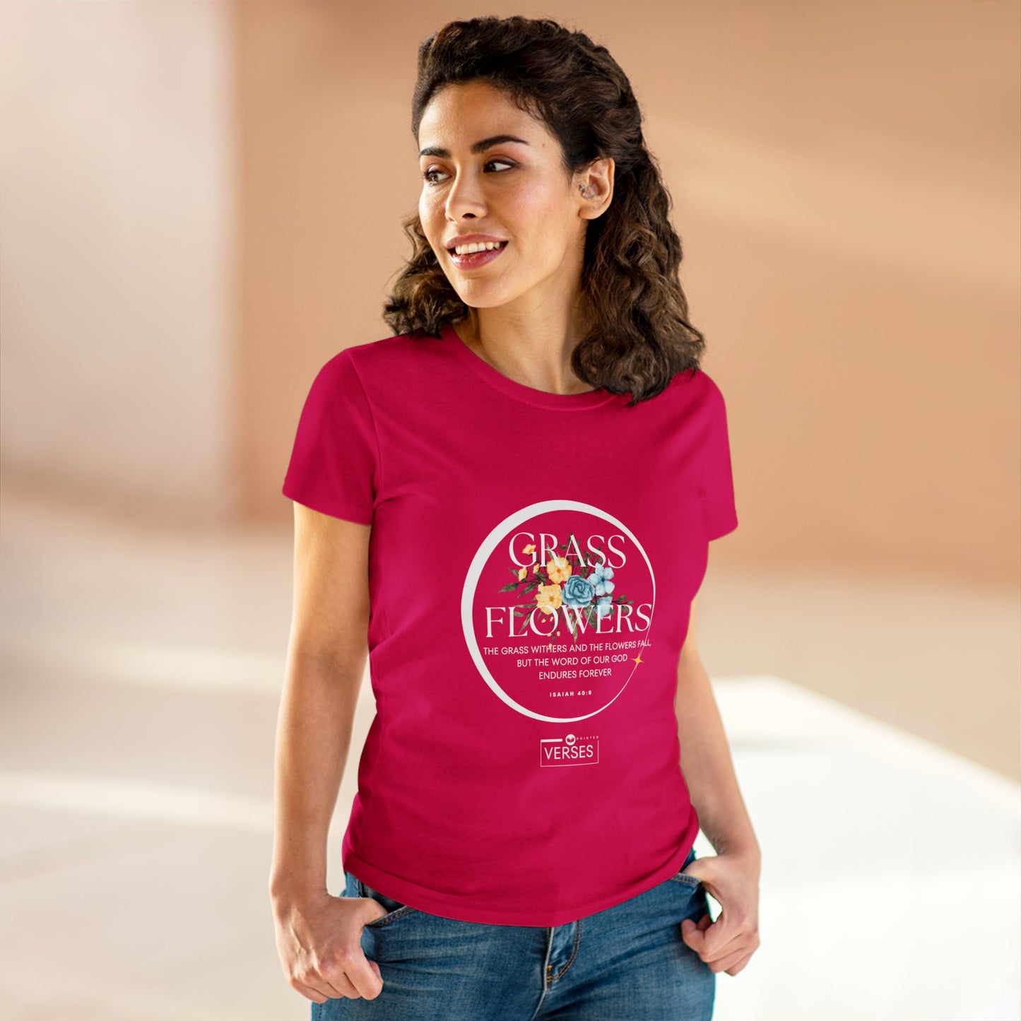 GRASS AND FLOWERS - LADIES DRK TEE