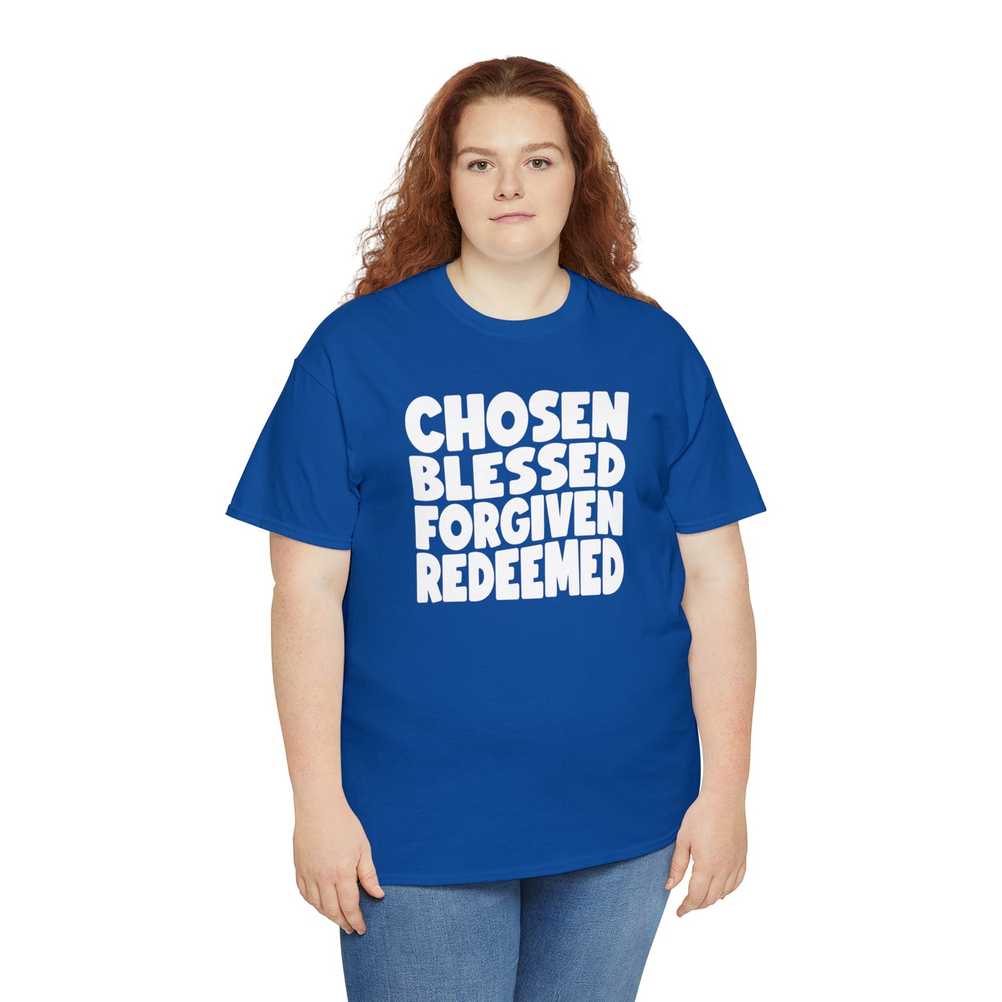 CHOSEN BLESSED FORGIVEN REDEEMED - DRK TEE