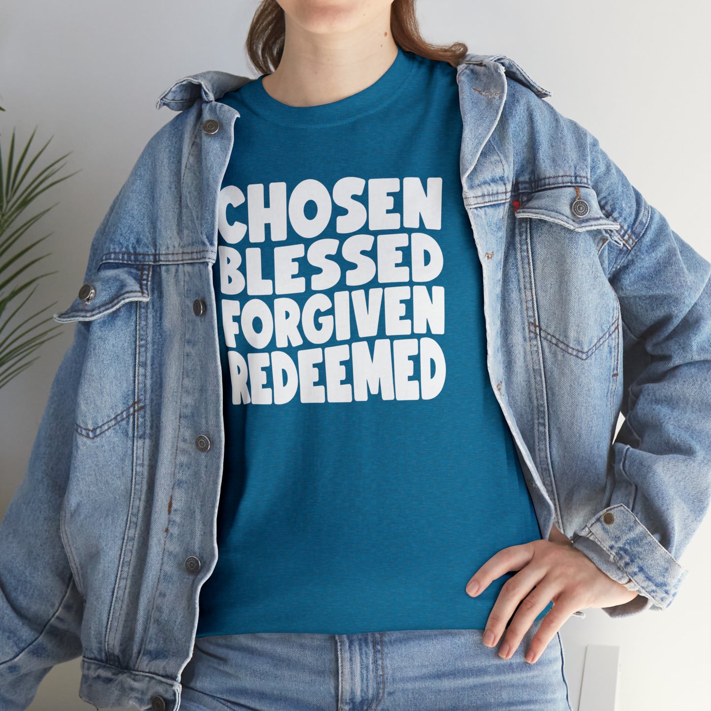 CHOSEN BLESSED FORGIVEN REDEEMED - DRK TEE