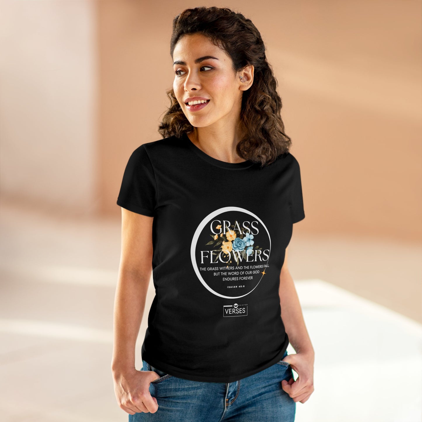 GRASS AND FLOWERS - LADIES DRK TEE