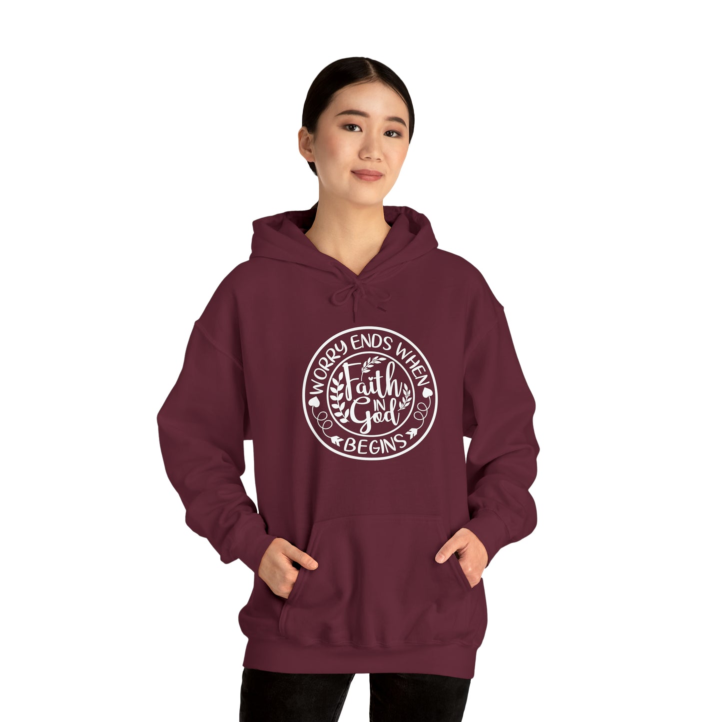 WORRY ENDS WITH FAITH IN GOD - FAITH HOODIE