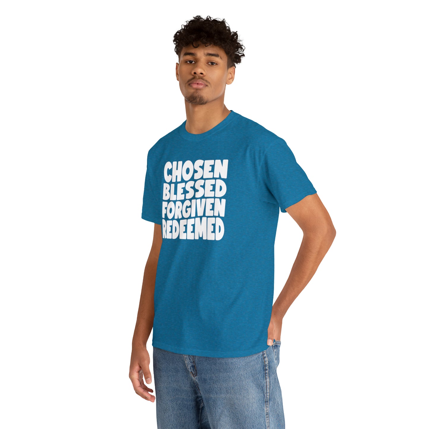 CHOSEN BLESSED FORGIVEN REDEEMED - DRK TEE