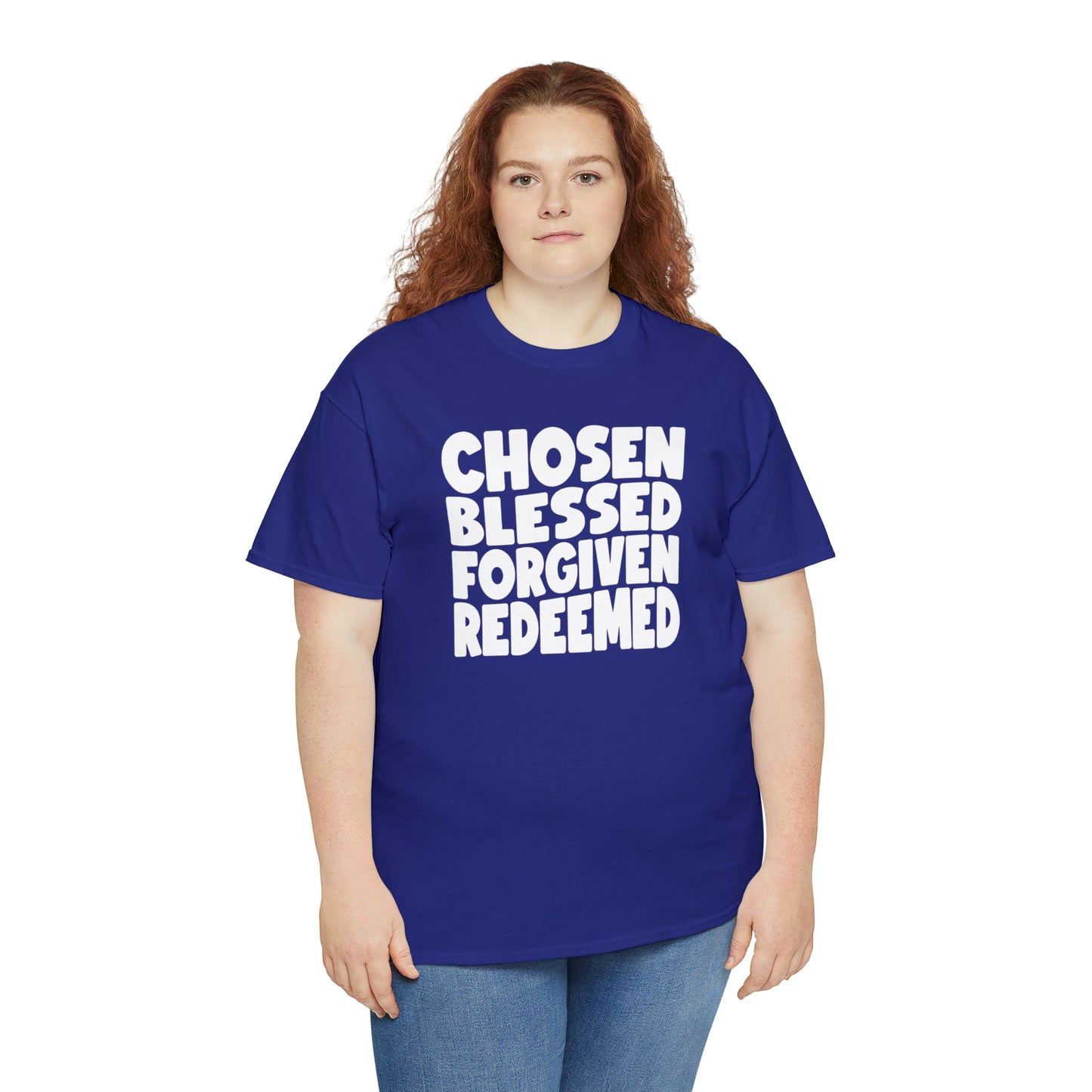 CHOSEN BLESSED FORGIVEN REDEEMED - DRK TEE