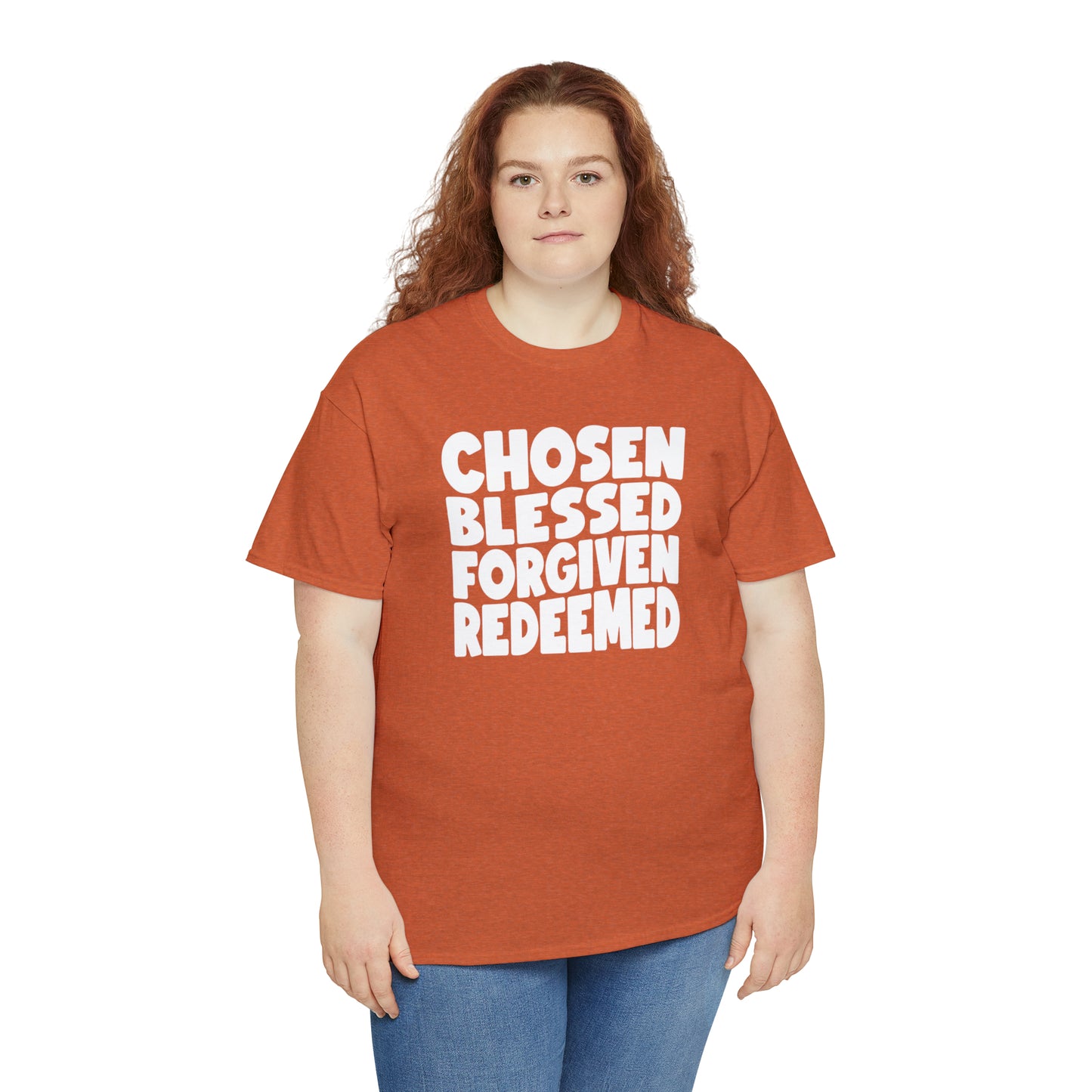 CHOSEN BLESSED FORGIVEN REDEEMED - DRK TEE