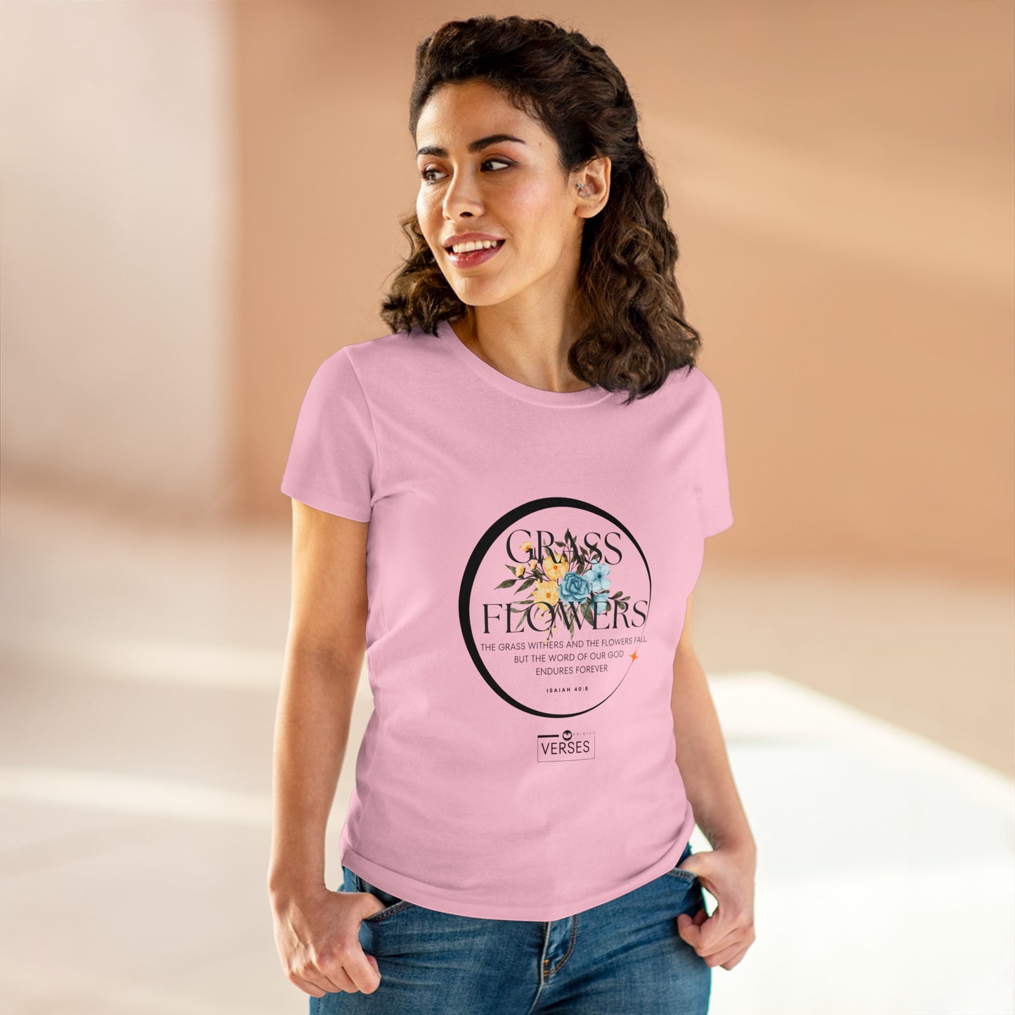 GRASS AND FLOWERS - LADIES COTTON TEE