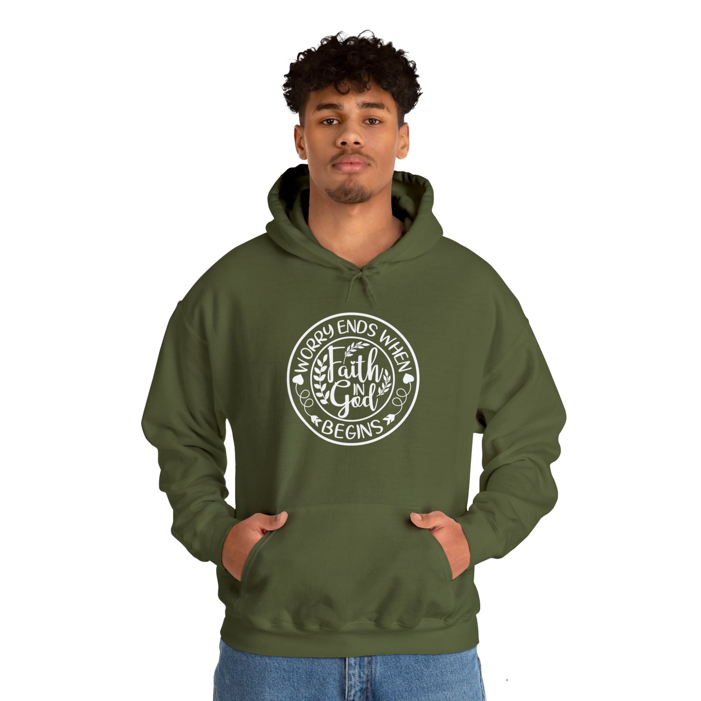WORRY ENDS WITH FAITH IN GOD - FAITH HOODIE