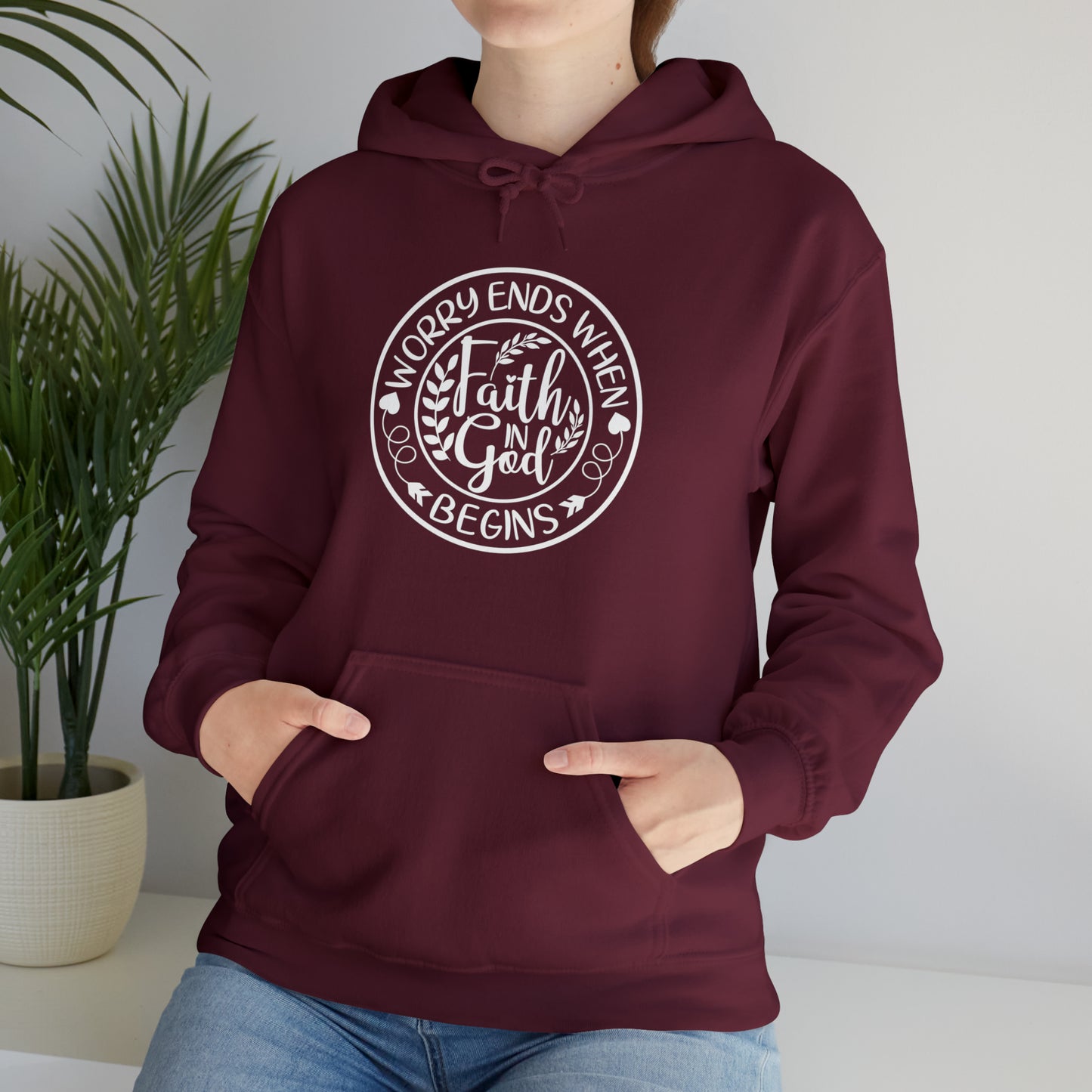 WORRY ENDS WITH FAITH IN GOD - FAITH HOODIE