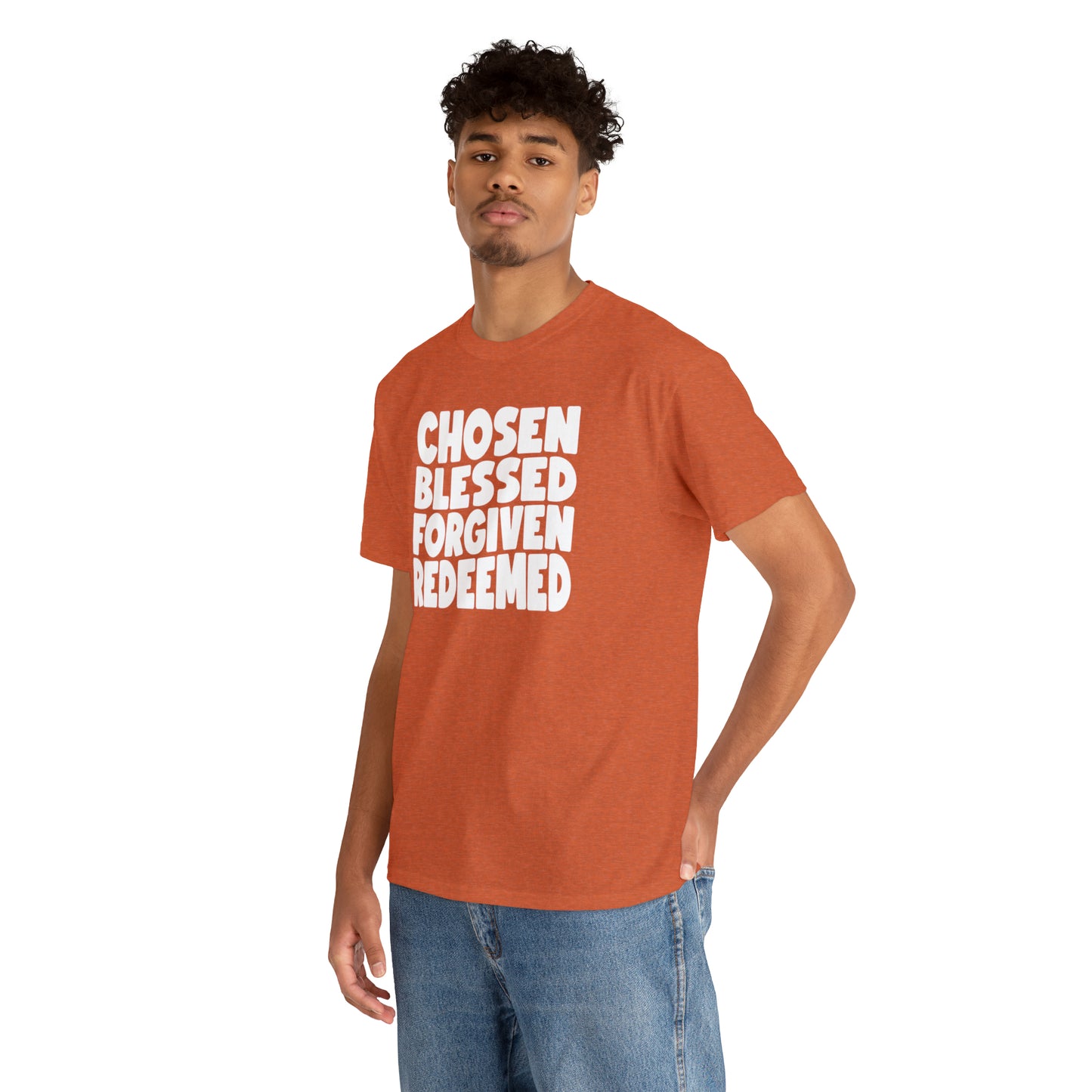CHOSEN BLESSED FORGIVEN REDEEMED - DRK TEE