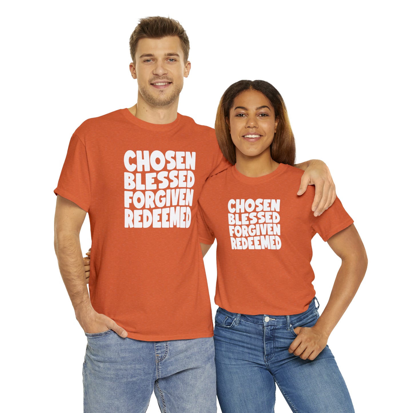 CHOSEN BLESSED FORGIVEN REDEEMED - DRK TEE