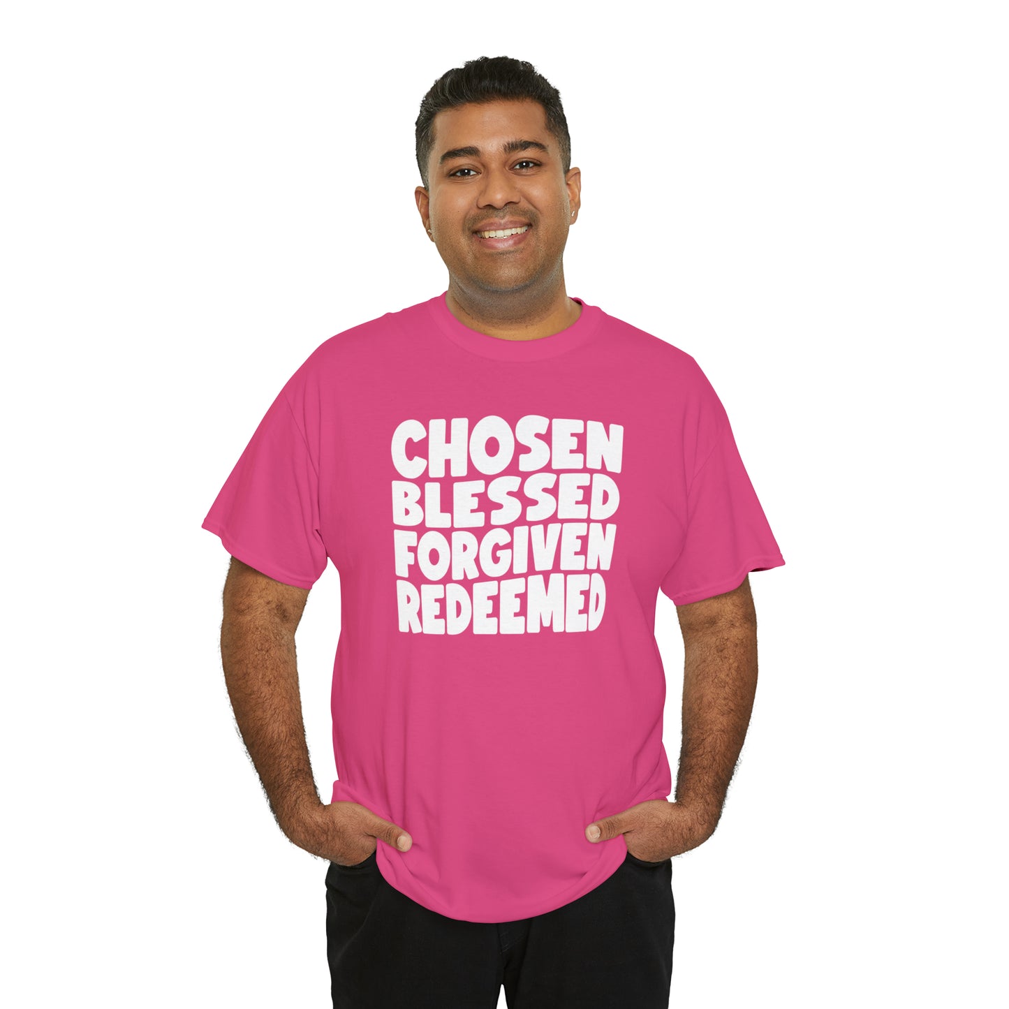 CHOSEN BLESSED FORGIVEN REDEEMED - DRK TEE