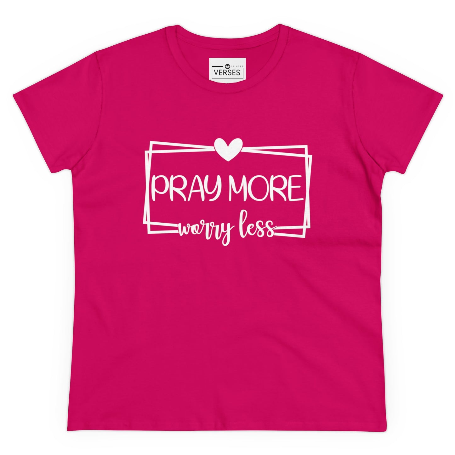 PRAY MORE WORRY LESS - LADIES DRK TEE