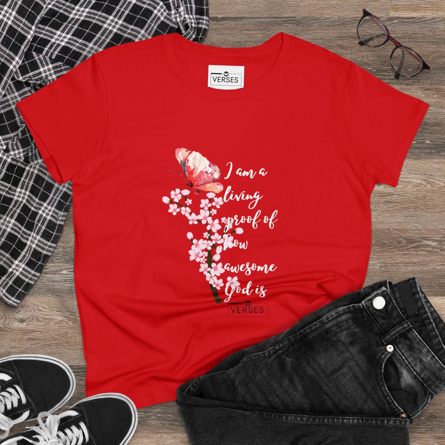 I AM A LIVING PROOF HOW AWESOME GOD IS - LADIES DRK TEE