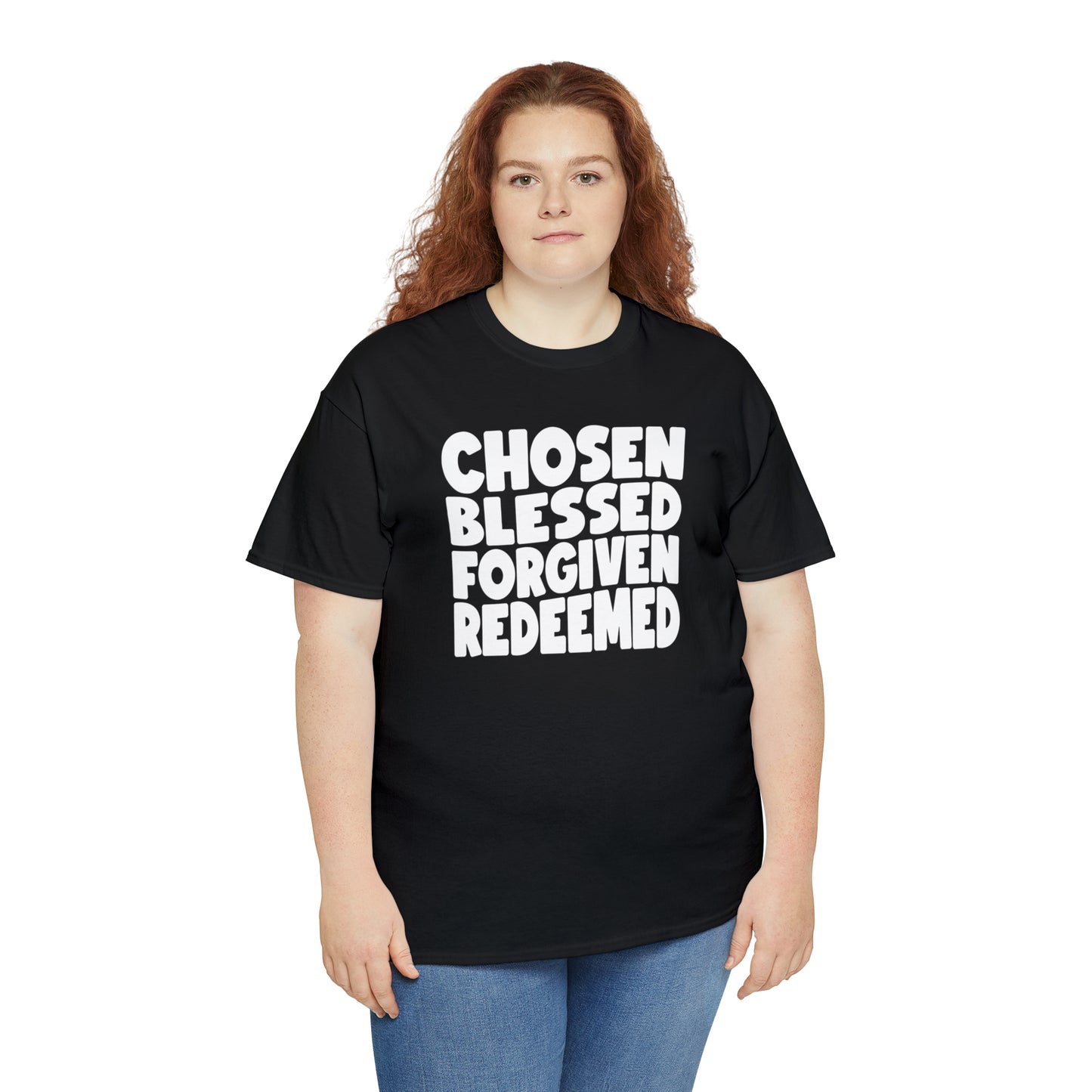 CHOSEN BLESSED FORGIVEN REDEEMED - DRK TEE