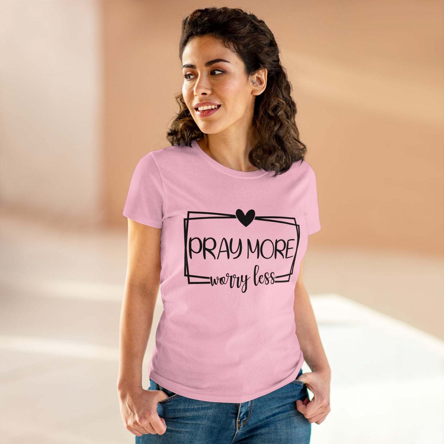 PRAY MORE WORRY LESS - LADIES COTTON TEE
