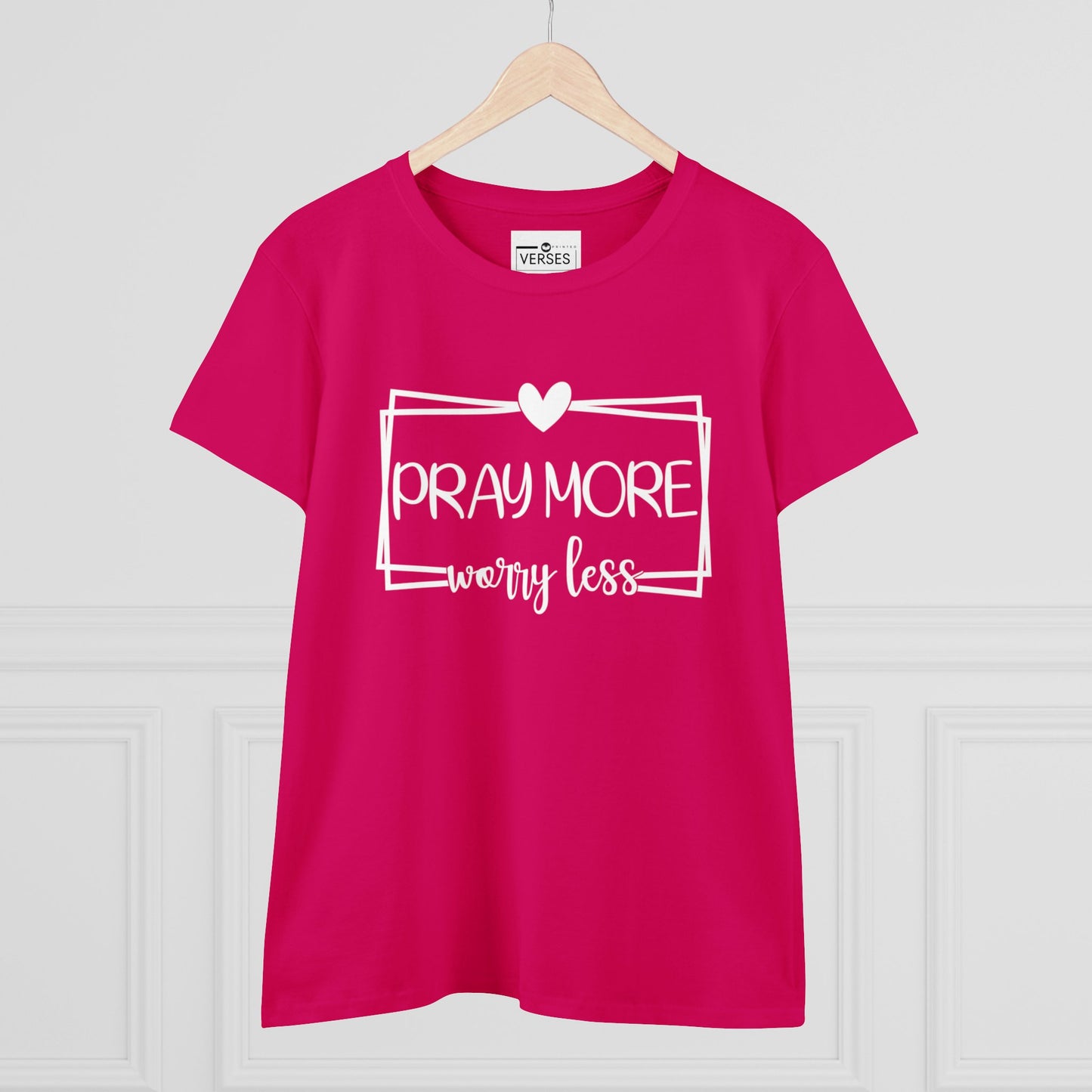 PRAY MORE WORRY LESS - LADIES DRK TEE