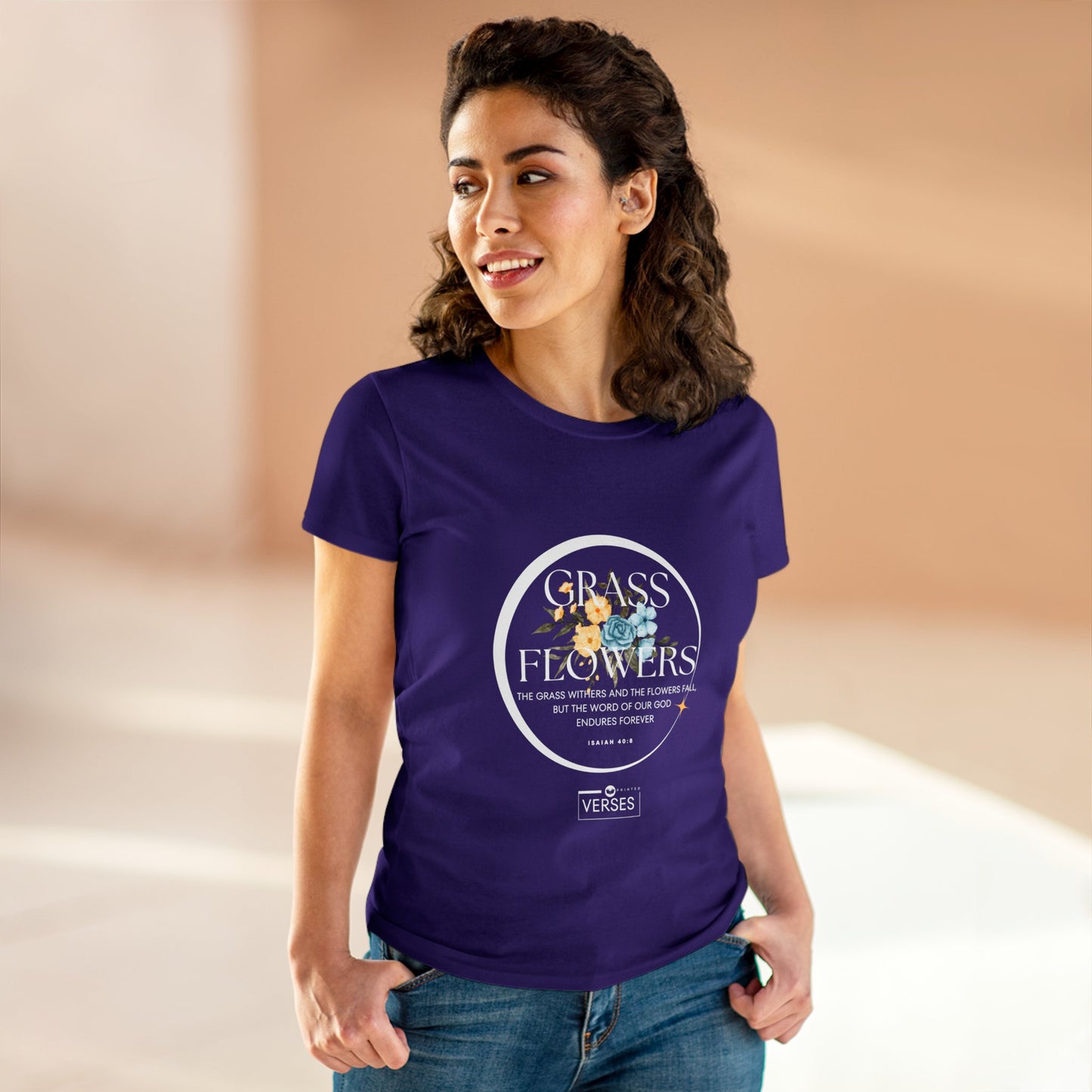GRASS AND FLOWERS - LADIES DRK TEE