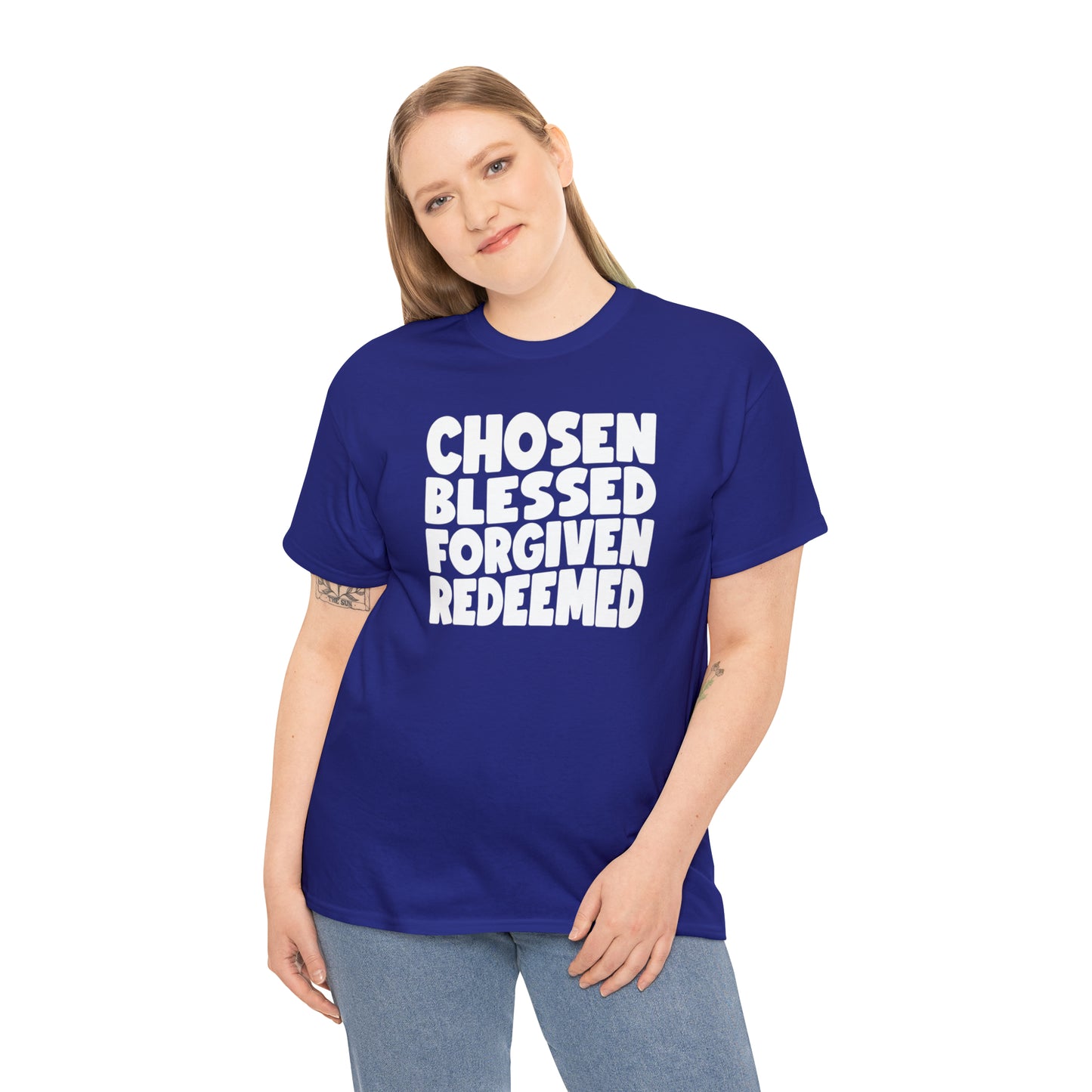 CHOSEN BLESSED FORGIVEN REDEEMED - DRK TEE