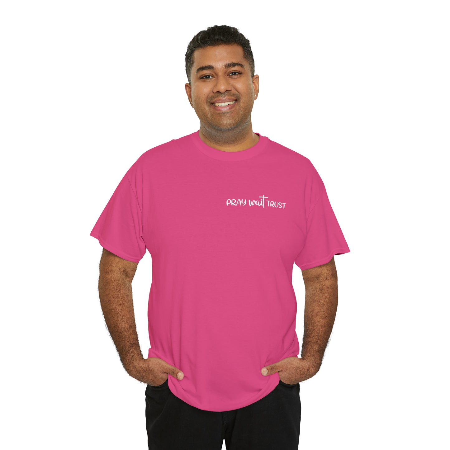 PRAY WAIT TRUST - DRK TEE