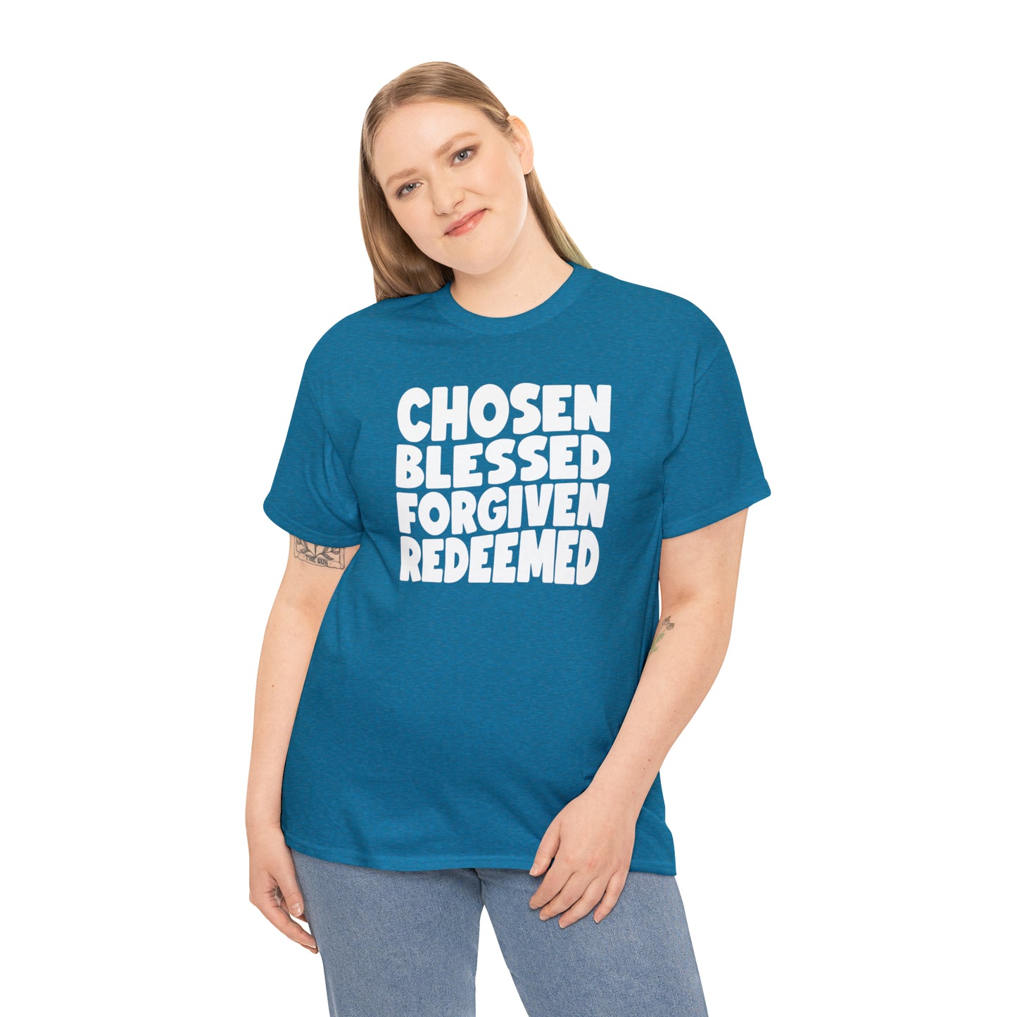 CHOSEN BLESSED FORGIVEN REDEEMED - DRK TEE