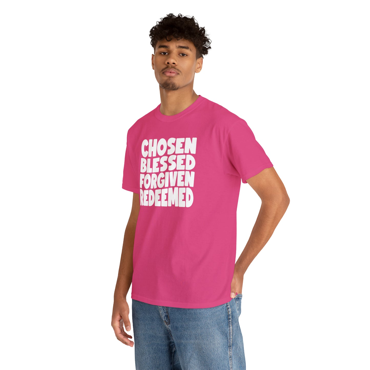 CHOSEN BLESSED FORGIVEN REDEEMED - DRK TEE