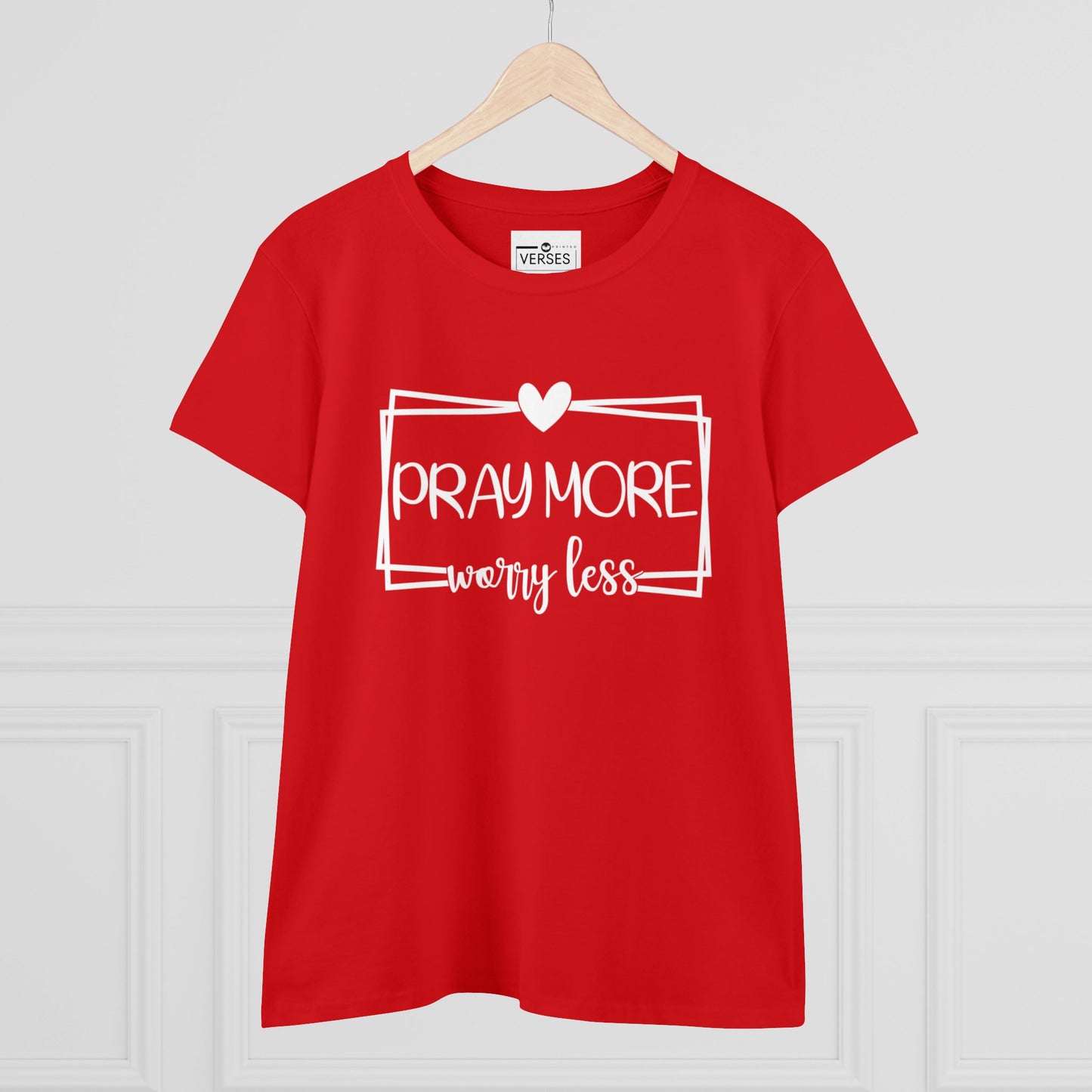 PRAY MORE WORRY LESS - LADIES DRK TEE
