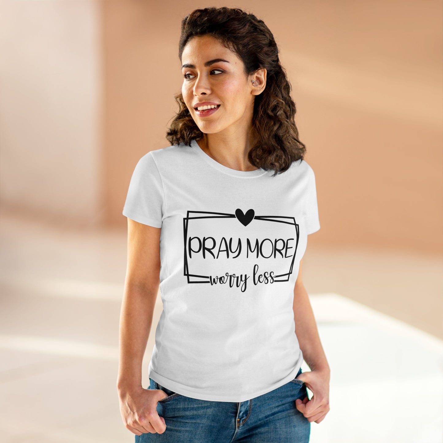 PRAY MORE WORRY LESS - LADIES COTTON TEE