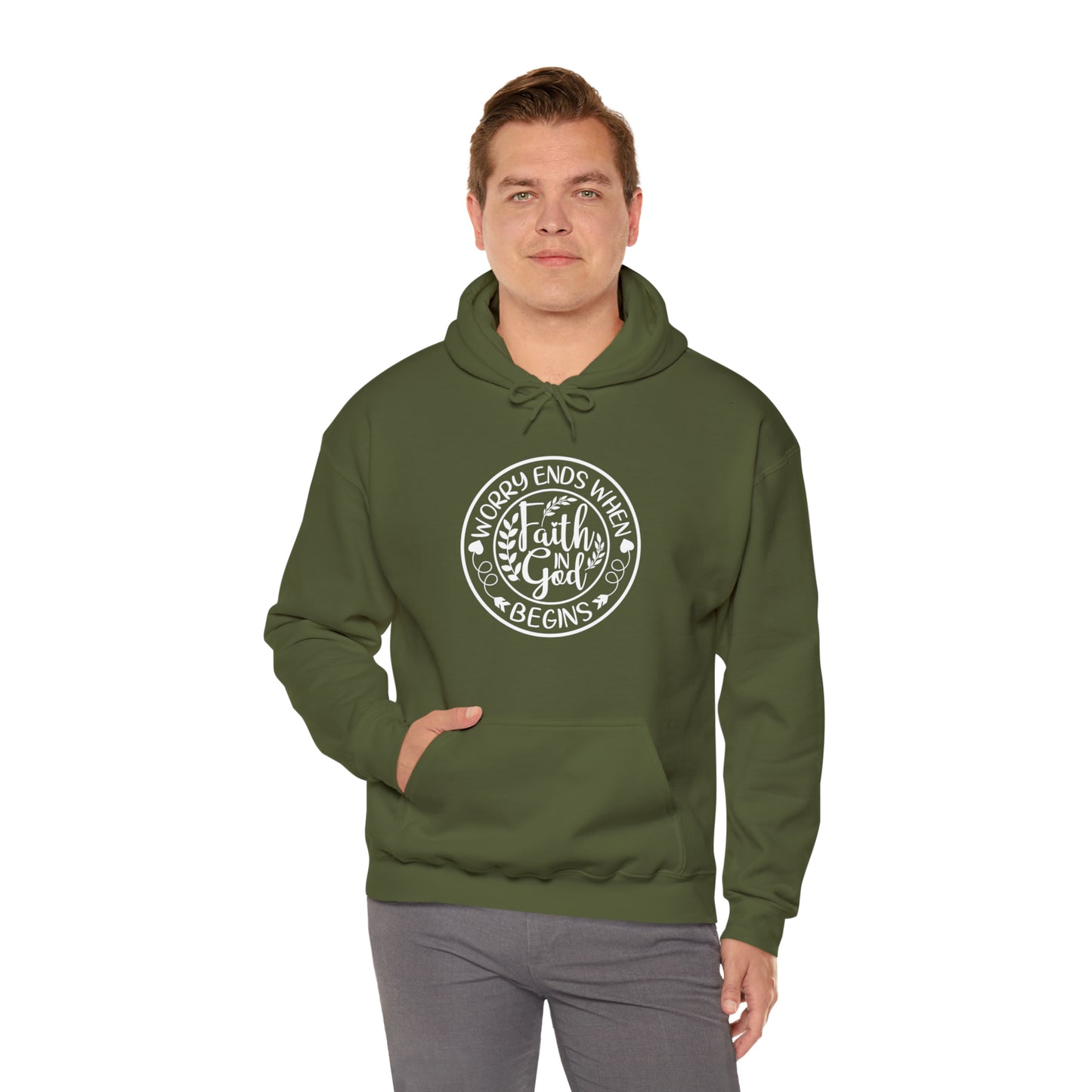 WORRY ENDS WITH FAITH IN GOD - FAITH HOODIE