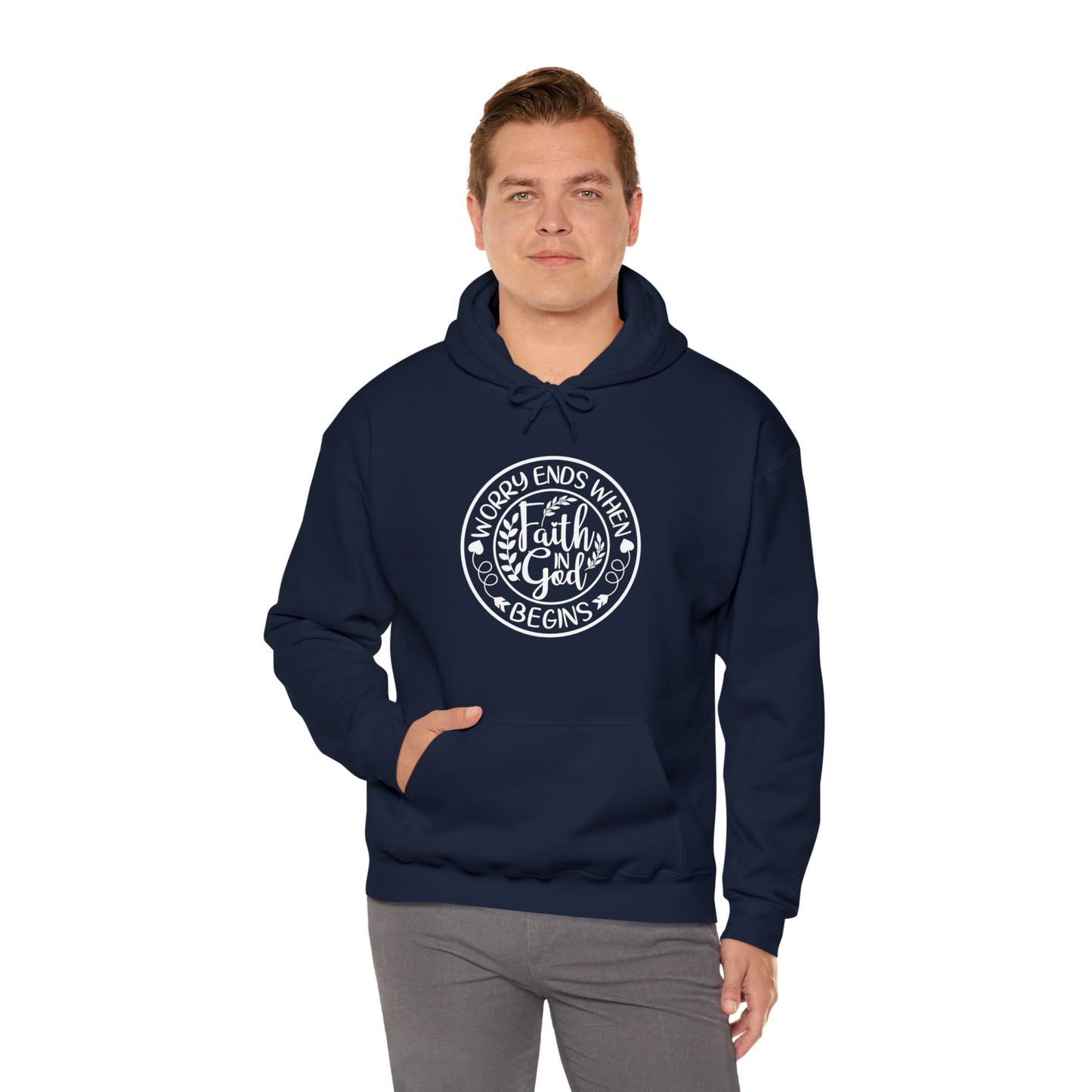 WORRY ENDS WITH FAITH IN GOD - FAITH HOODIE