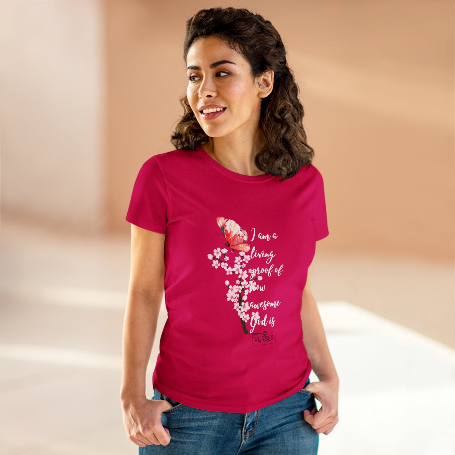 I AM A LIVING PROOF HOW AWESOME GOD IS - LADIES DRK TEE