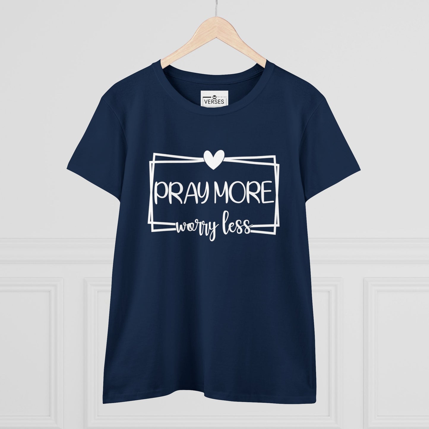PRAY MORE WORRY LESS - LADIES DRK TEE