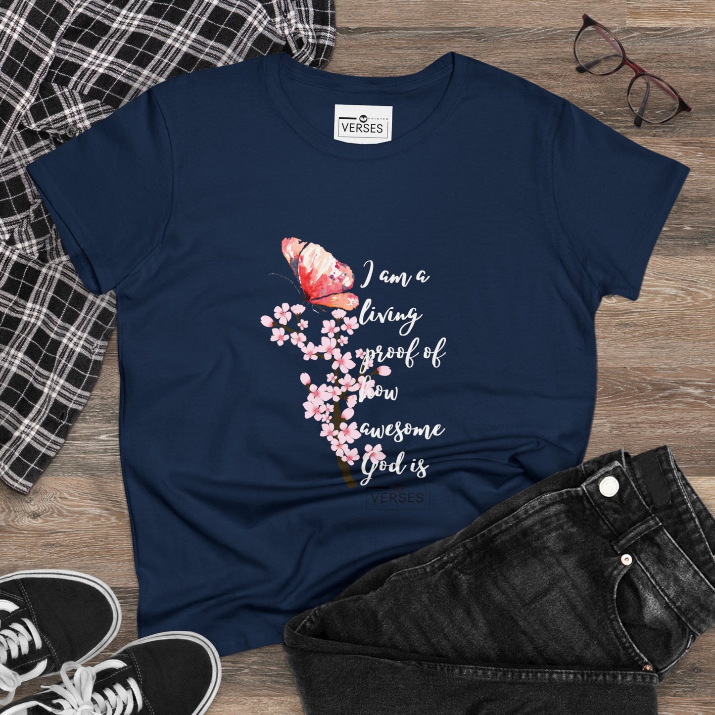 I AM A LIVING PROOF HOW AWESOME GOD IS - LADIES DRK TEE
