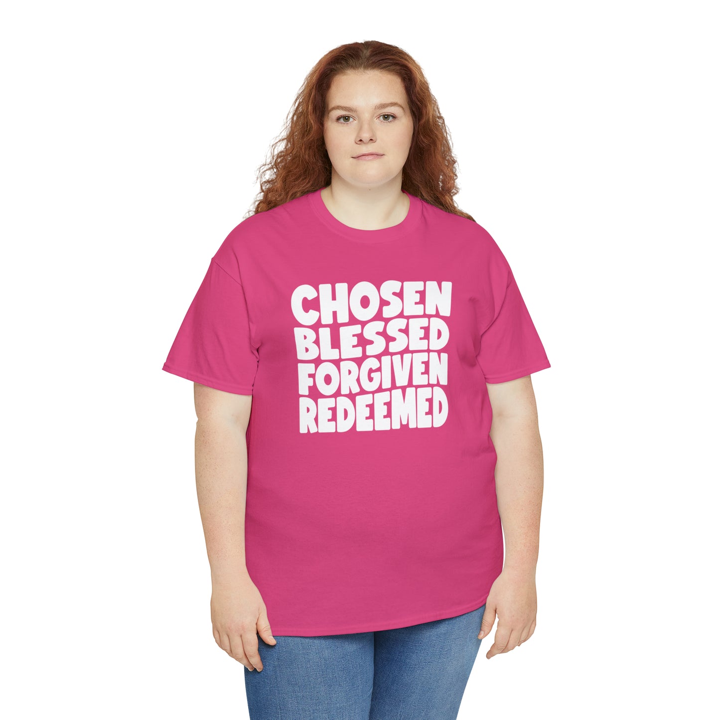 CHOSEN BLESSED FORGIVEN REDEEMED - DRK TEE