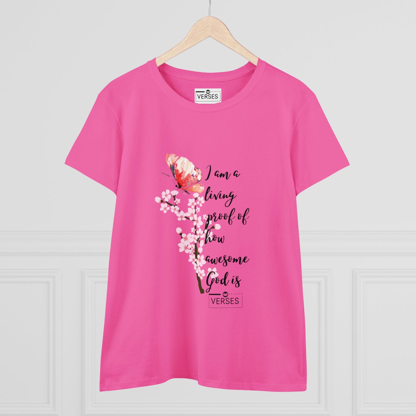 I AM A LIVING PROOF HOW AWESOME GOD IS - LADIES COTTON TEE