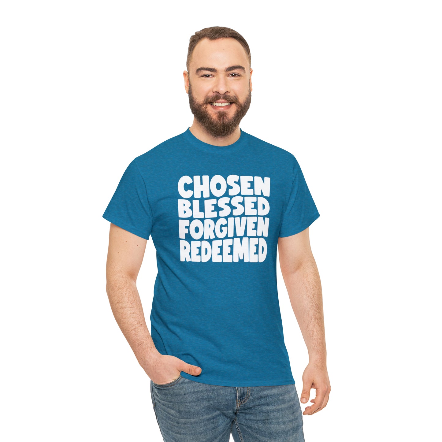 CHOSEN BLESSED FORGIVEN REDEEMED - DRK TEE