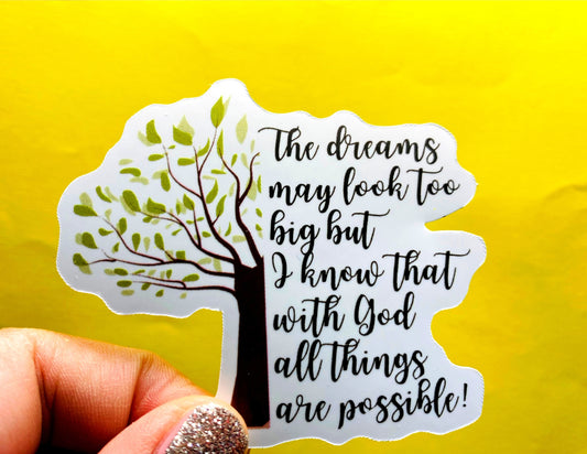 DREAMS MAY LOOK TOO BIG