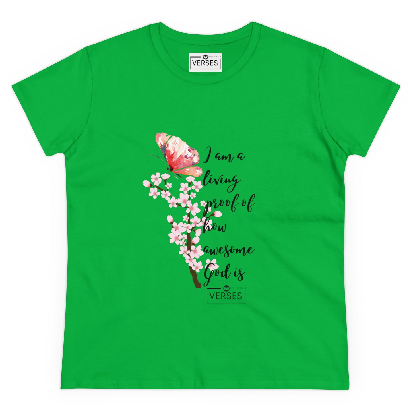 I AM A LIVING PROOF HOW AWESOME GOD IS - LADIES COTTON TEE