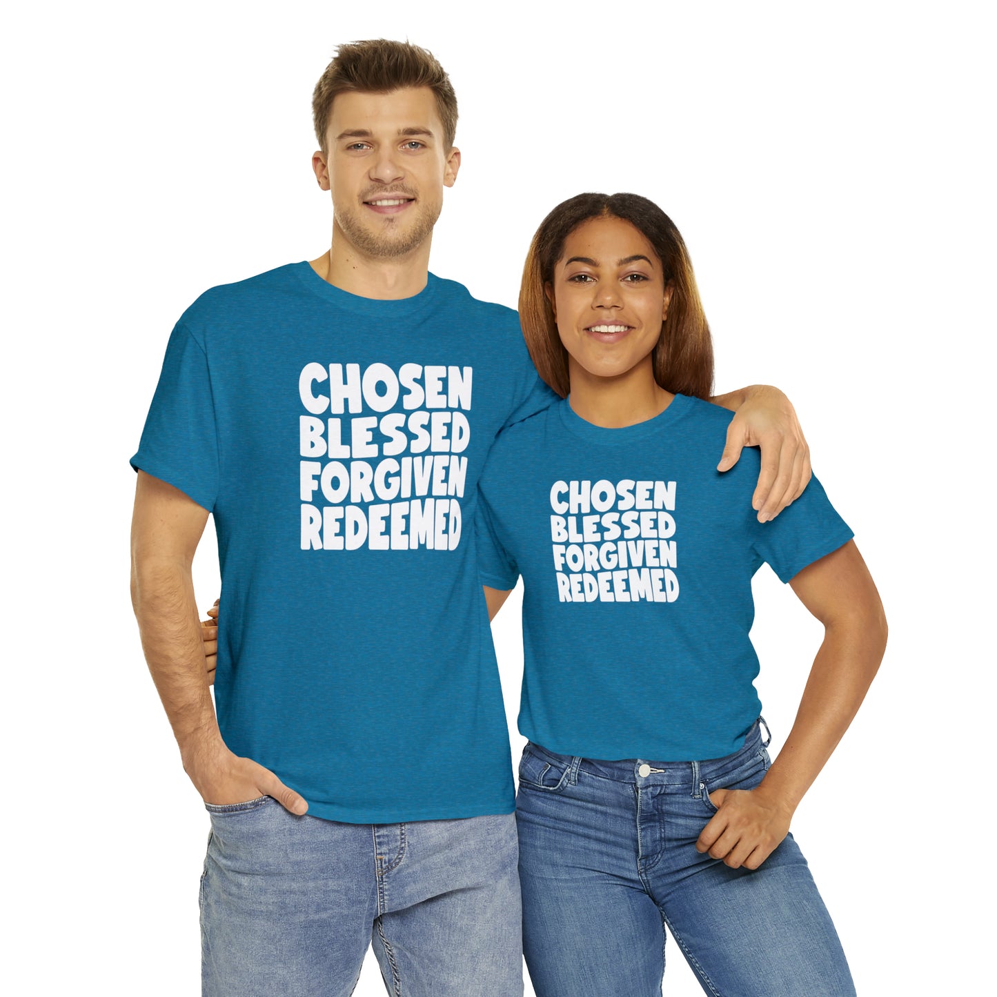 CHOSEN BLESSED FORGIVEN REDEEMED - DRK TEE