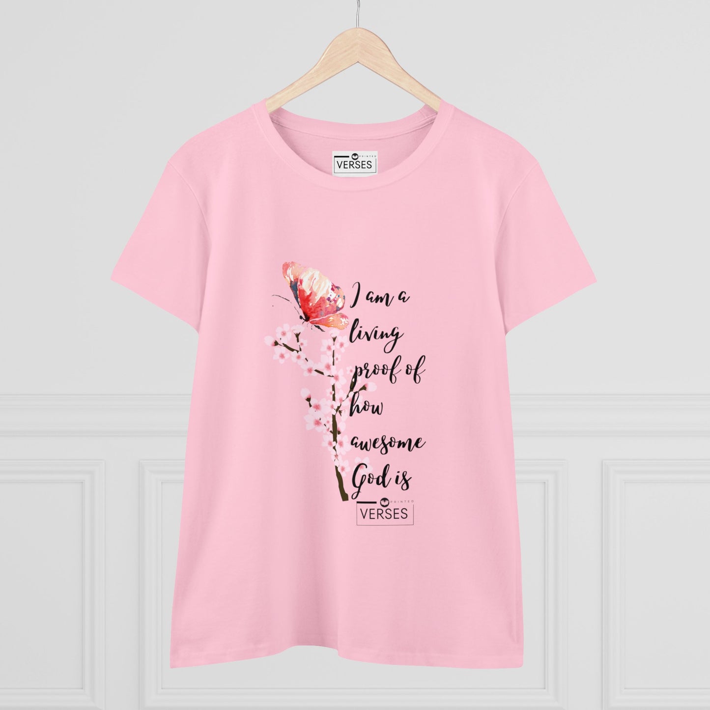 I AM A LIVING PROOF HOW AWESOME GOD IS - LADIES COTTON TEE