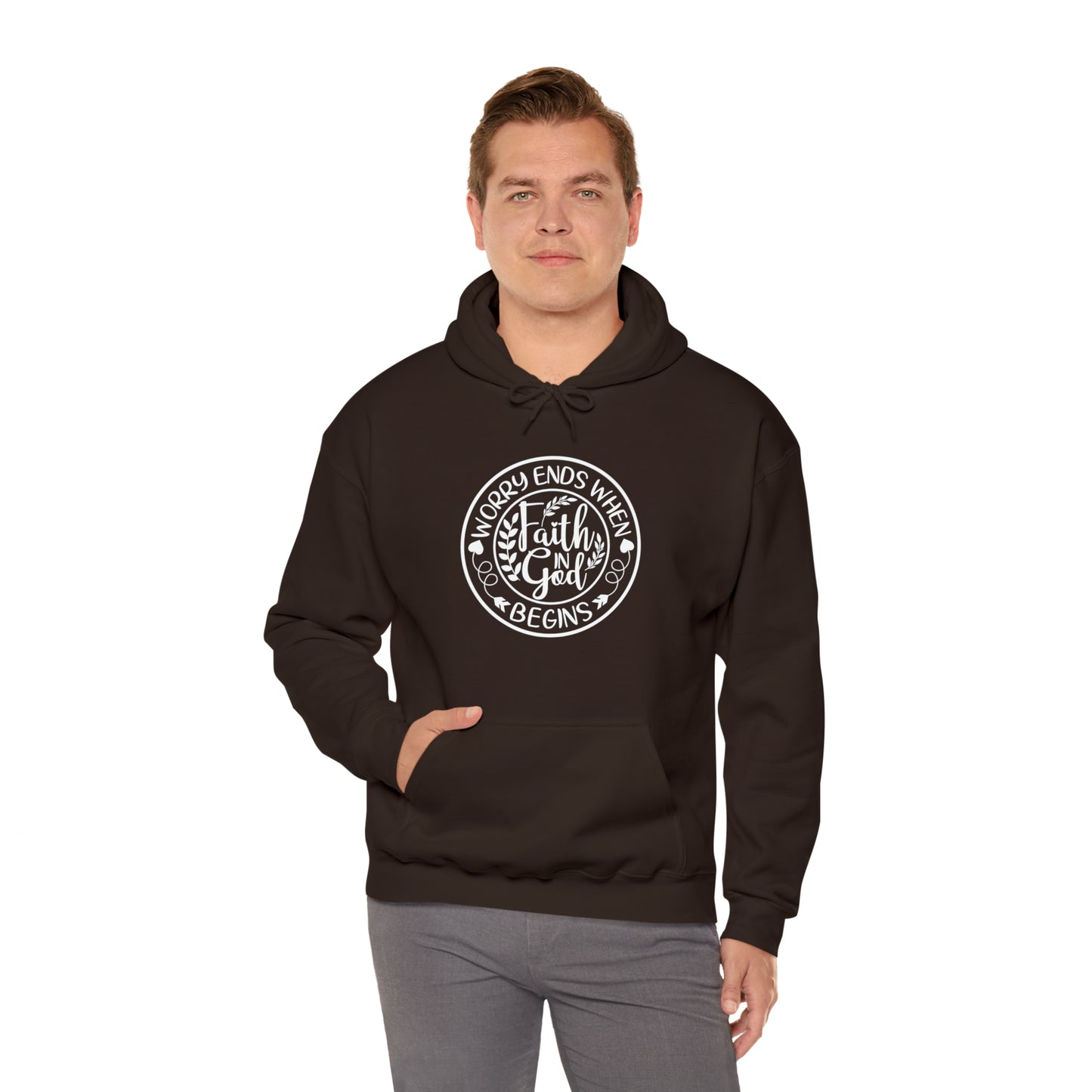 WORRY ENDS WITH FAITH IN GOD - FAITH HOODIE