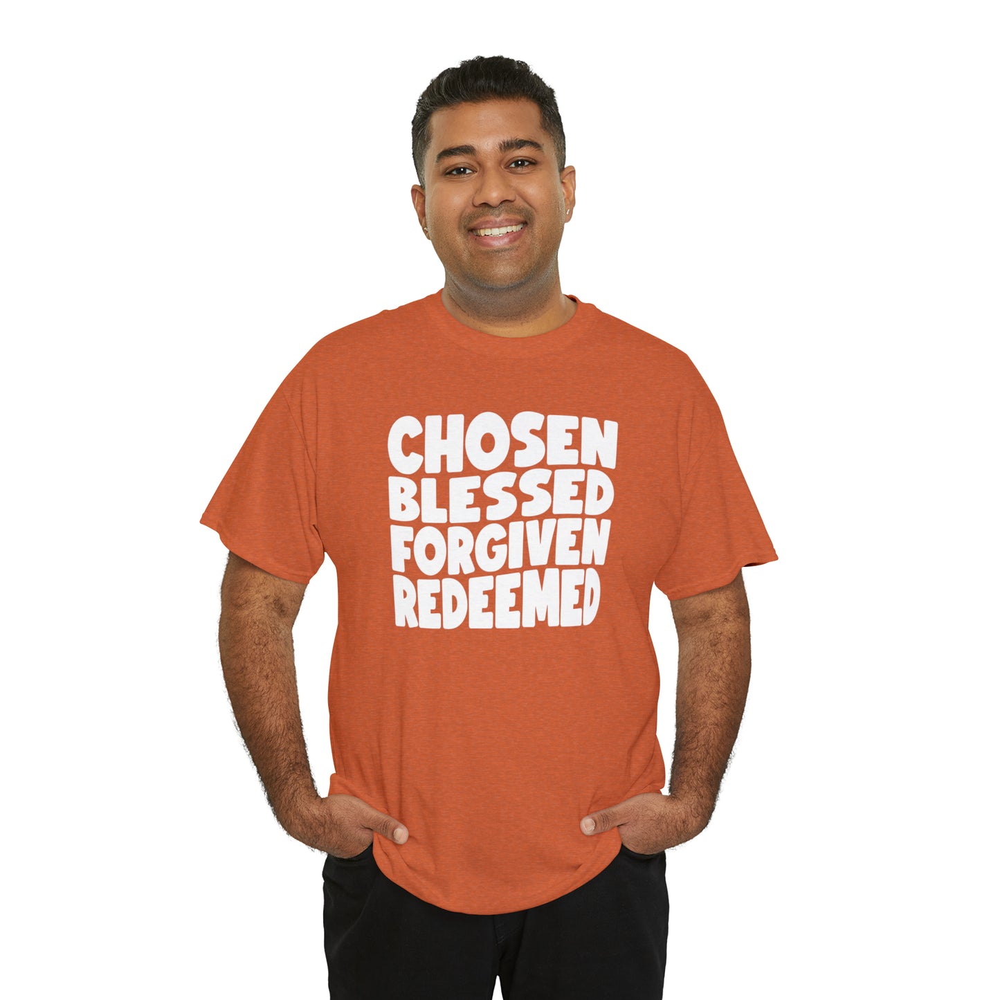CHOSEN BLESSED FORGIVEN REDEEMED - DRK TEE