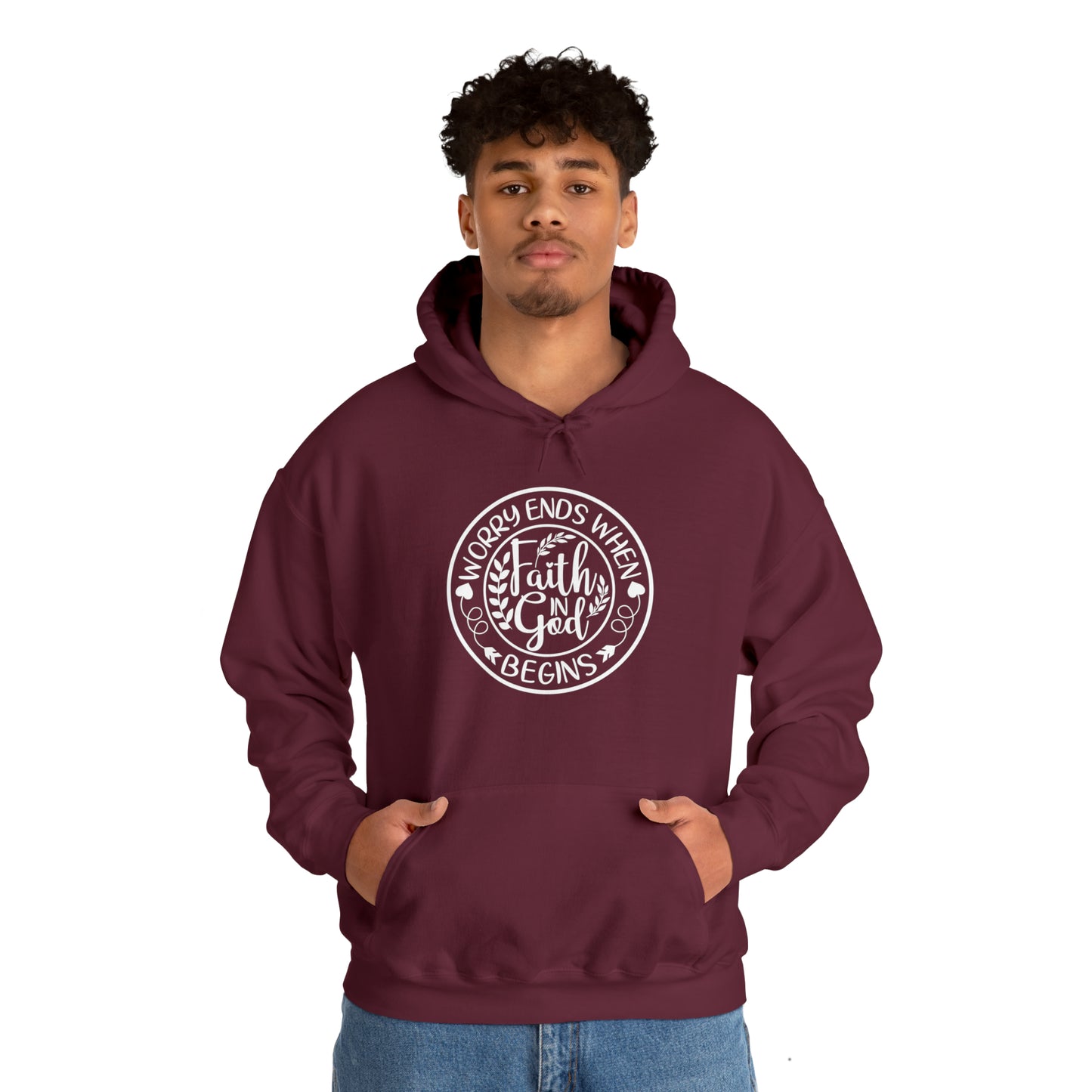 WORRY ENDS WITH FAITH IN GOD - FAITH HOODIE