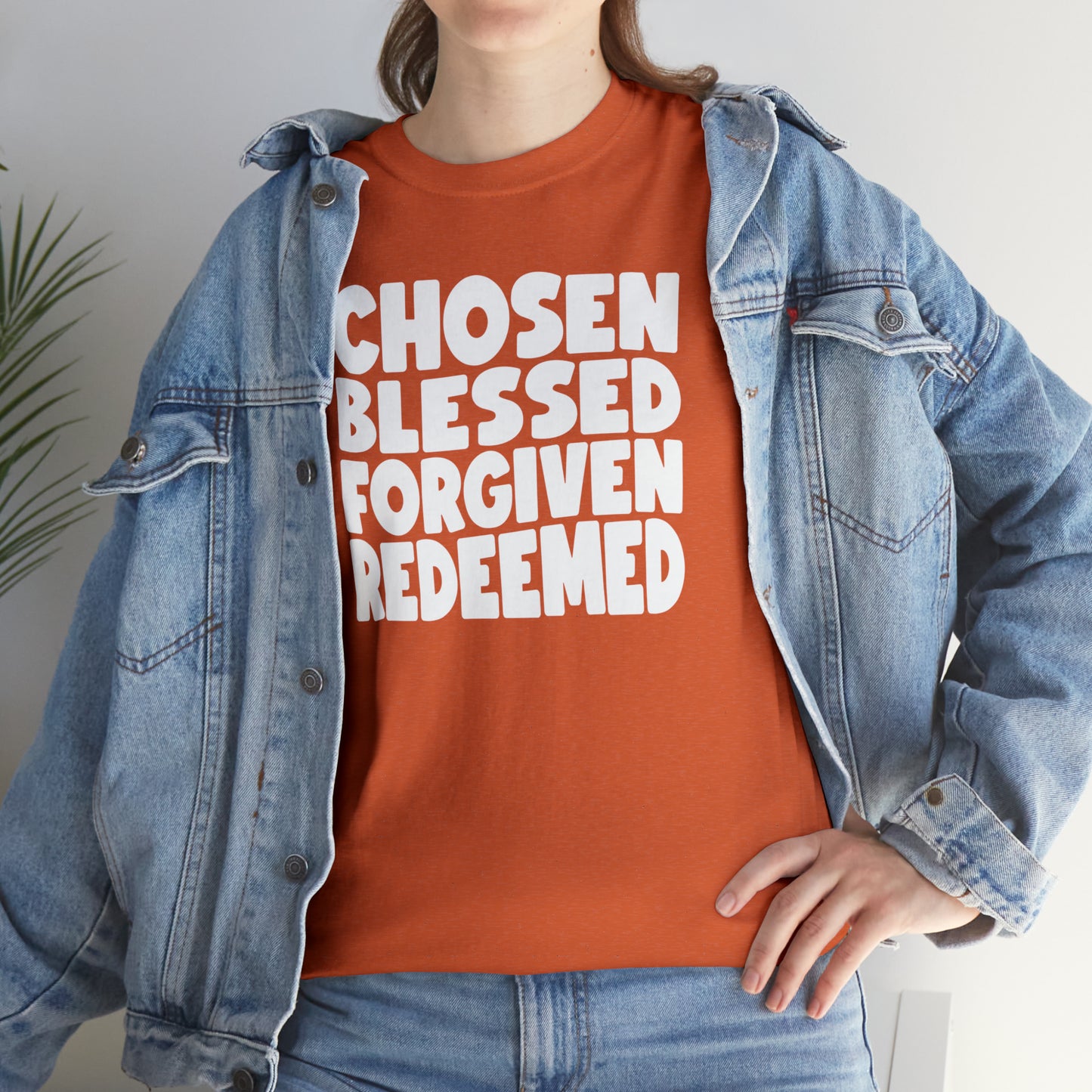 CHOSEN BLESSED FORGIVEN REDEEMED - DRK TEE