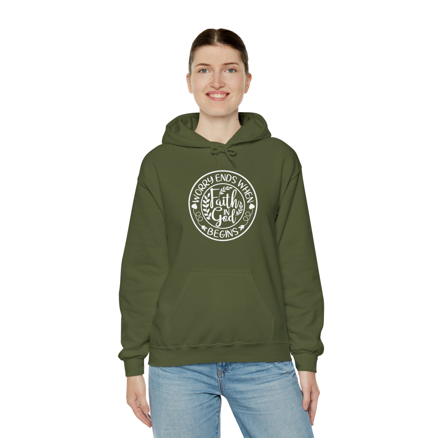 WORRY ENDS WITH FAITH IN GOD - FAITH HOODIE