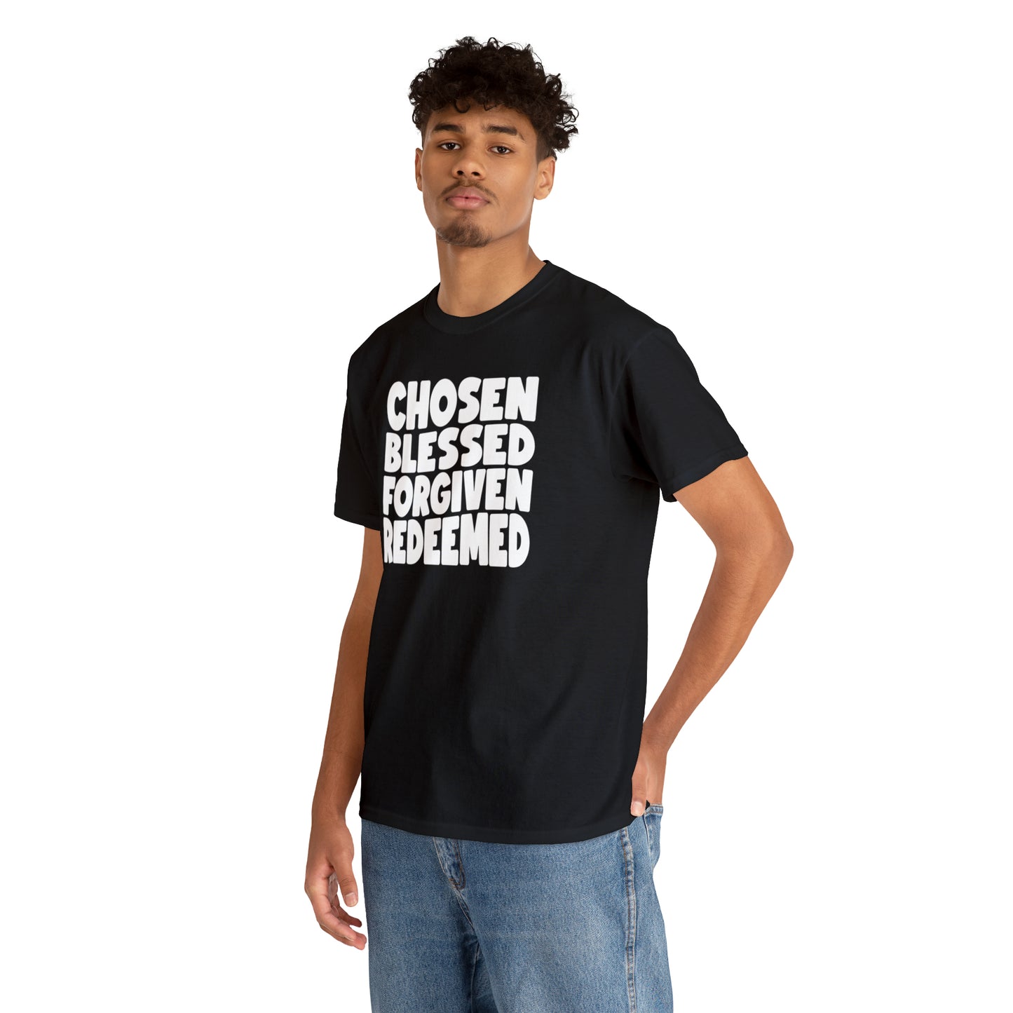 CHOSEN BLESSED FORGIVEN REDEEMED - DRK TEE