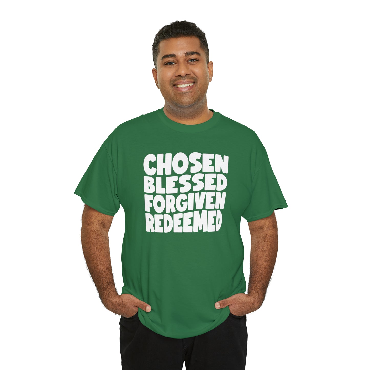 CHOSEN BLESSED FORGIVEN REDEEMED - DRK TEE