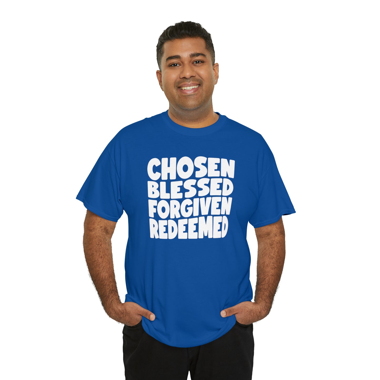 CHOSEN BLESSED FORGIVEN REDEEMED - DRK TEE