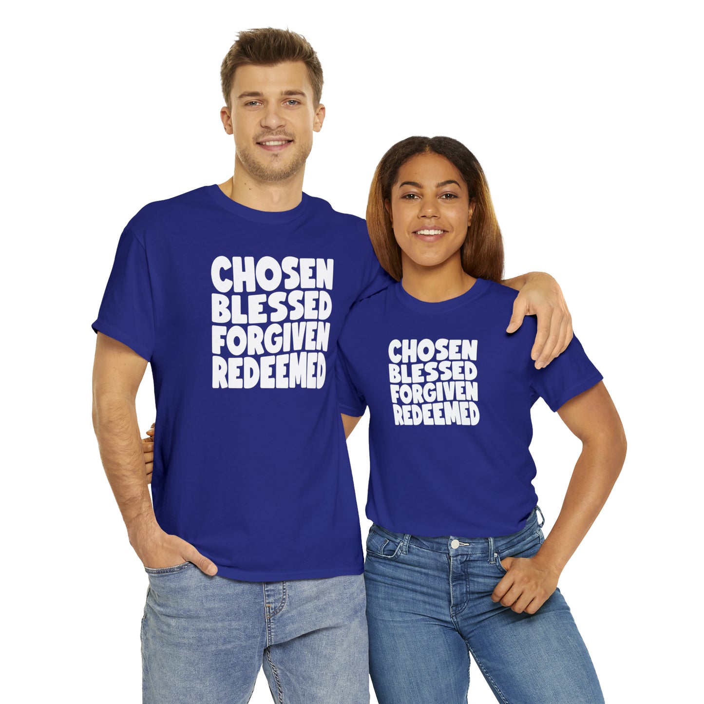 CHOSEN BLESSED FORGIVEN REDEEMED - DRK TEE
