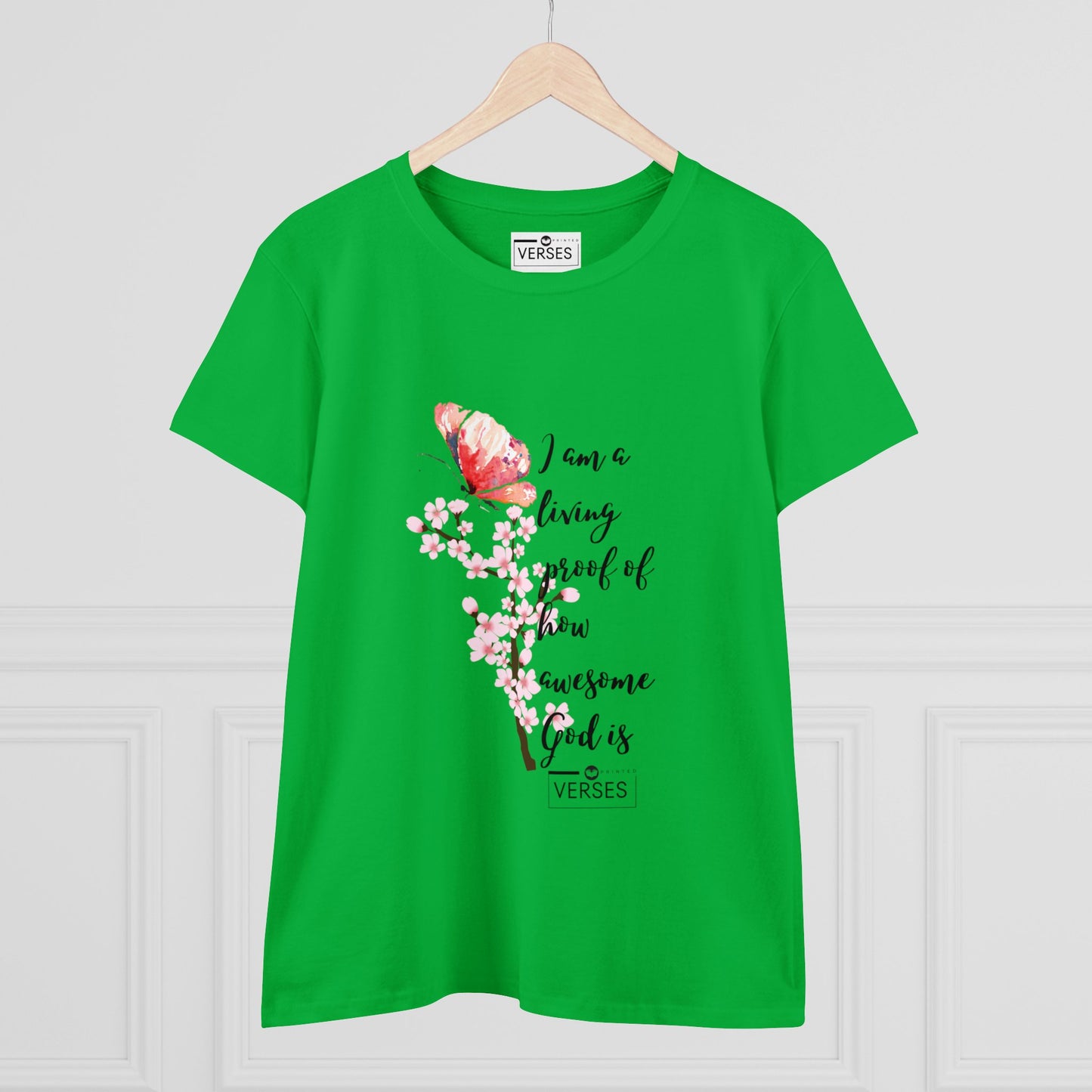 I AM A LIVING PROOF HOW AWESOME GOD IS - LADIES COTTON TEE